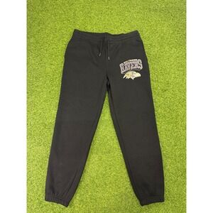NFL Primark Baltimore Ravens Sweatpants Mens Medium Black Joggers Fleece Lining